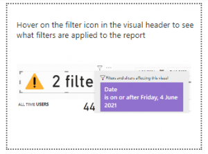 Visualization Filter Button Visualise Filters Applied - EXPLORATIONS IN DATA STORYTELLING WITH POWER BI